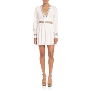 Free People I Think I Love You White Cutwork Crochet Inset Mini Dress-8